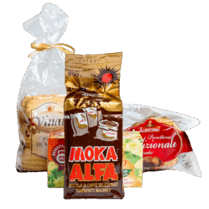 Caffè 250g + panettoncino + biscotti + tisana